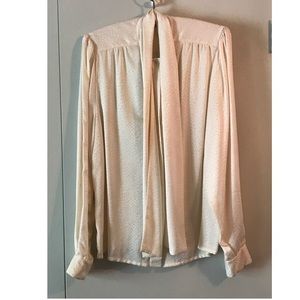 Vintage Cream Reptile Print Blouse with Pussybow